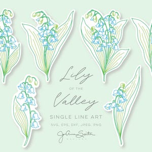 Lelietje-van-dalen bloem SVG-bestand, florale illustraties, instant digitale download