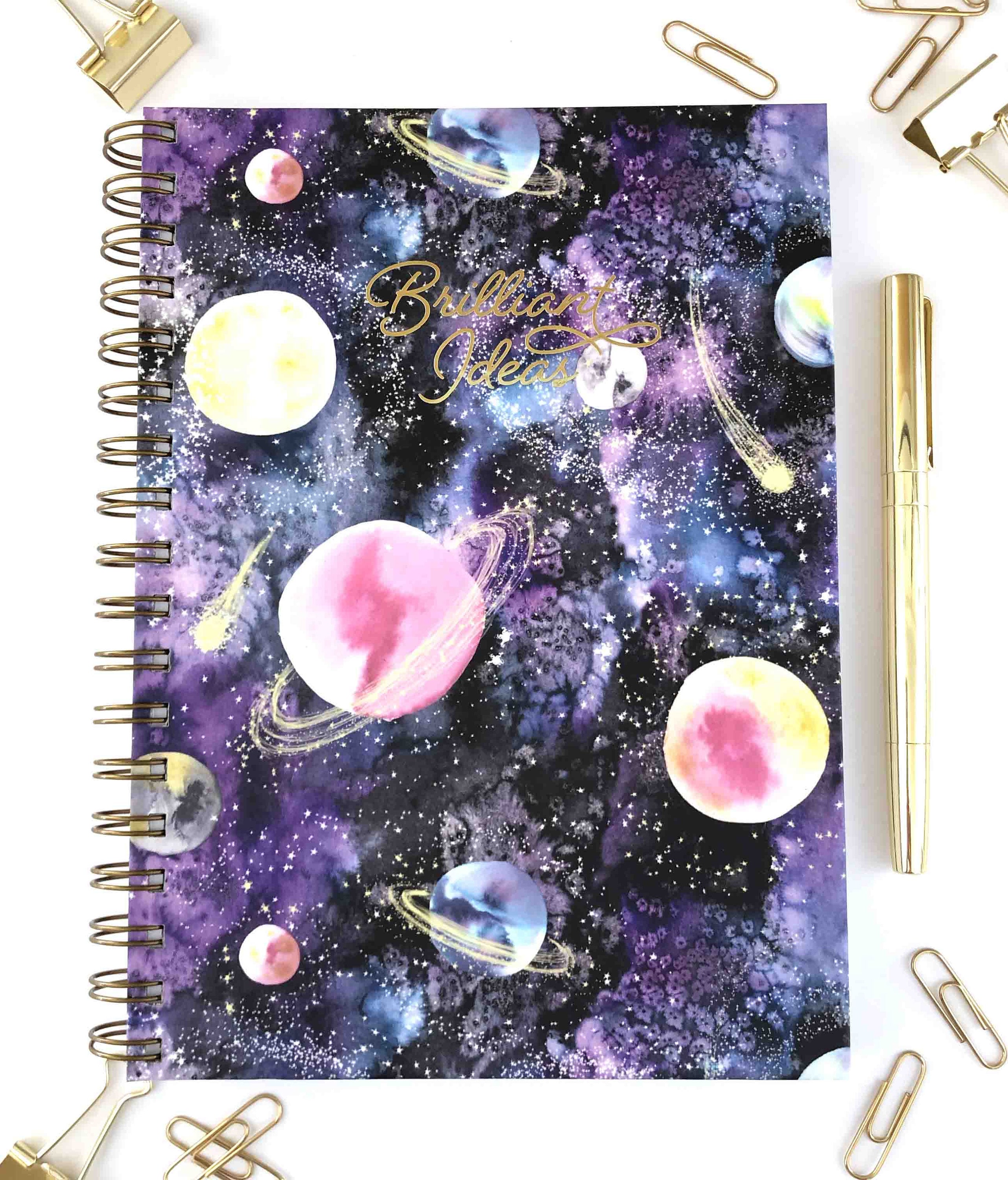 Personalized Galaxy Stars Sky Space Moon Spiral Bound Notebook Sketchbook 