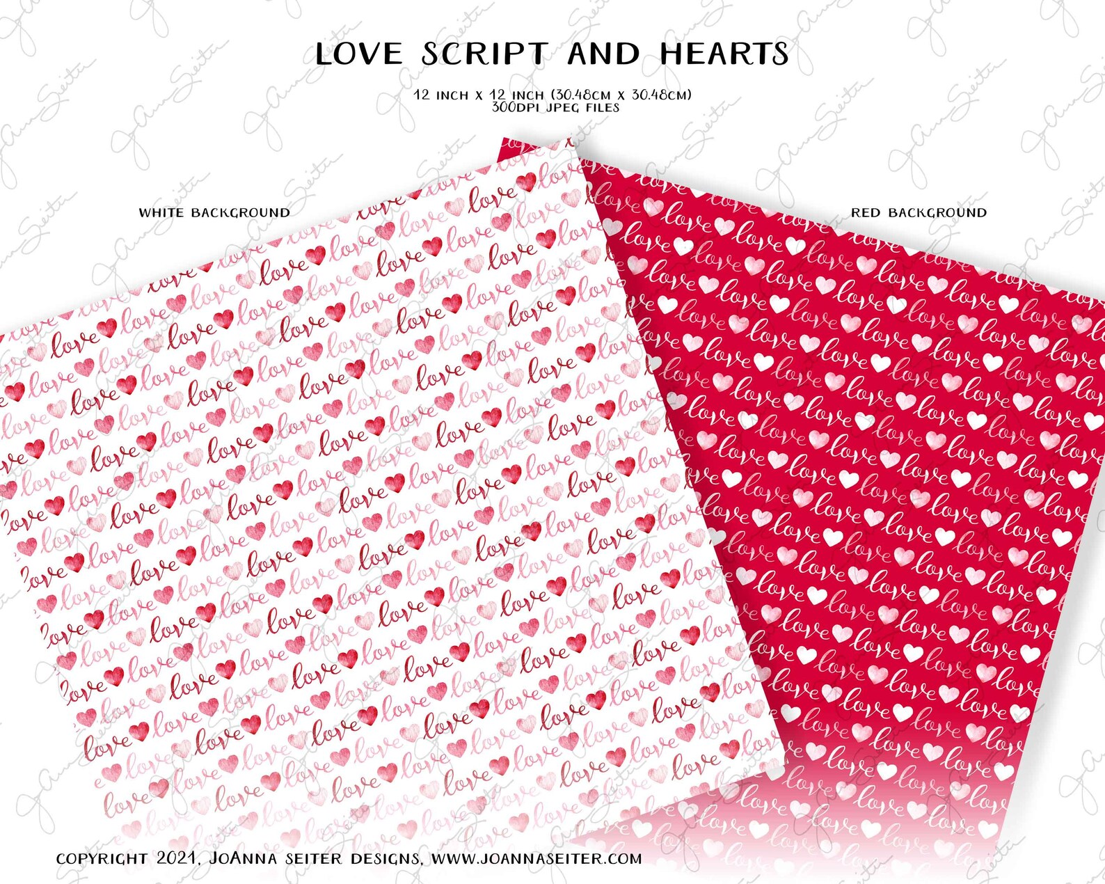 Valentine's Day Printable Paper Pack Pink and Red - Etsy