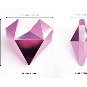 3D Low Poly Heart Box SVG File, Valentine's Day Candy Box Pattern - Etsy
