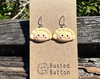 Resin Dumpling earrings empanada gyoza perigee