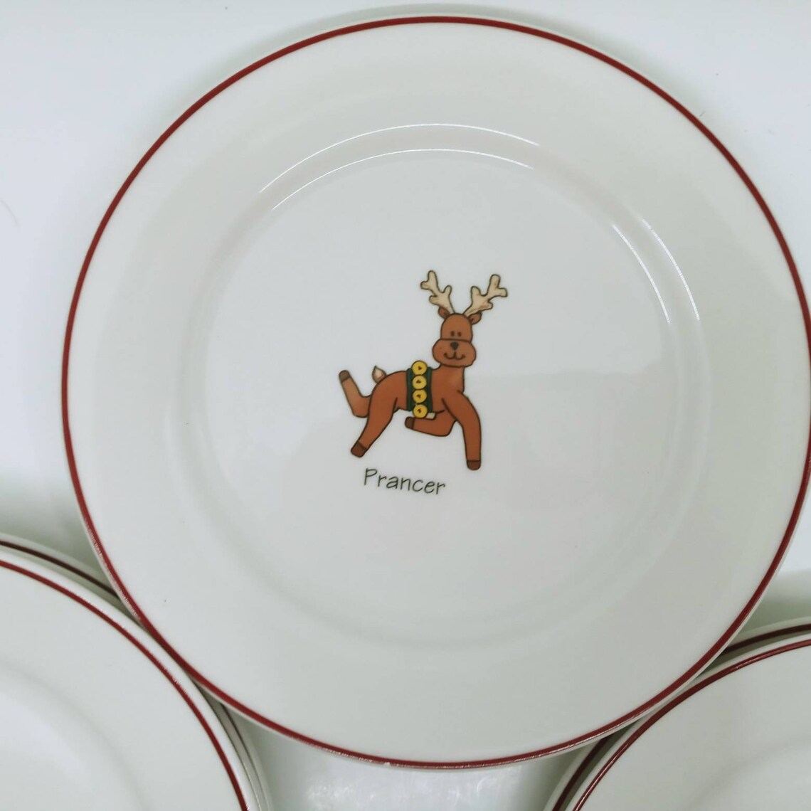 Vintage Rainbow Mountain Reindeer Plates Etsy