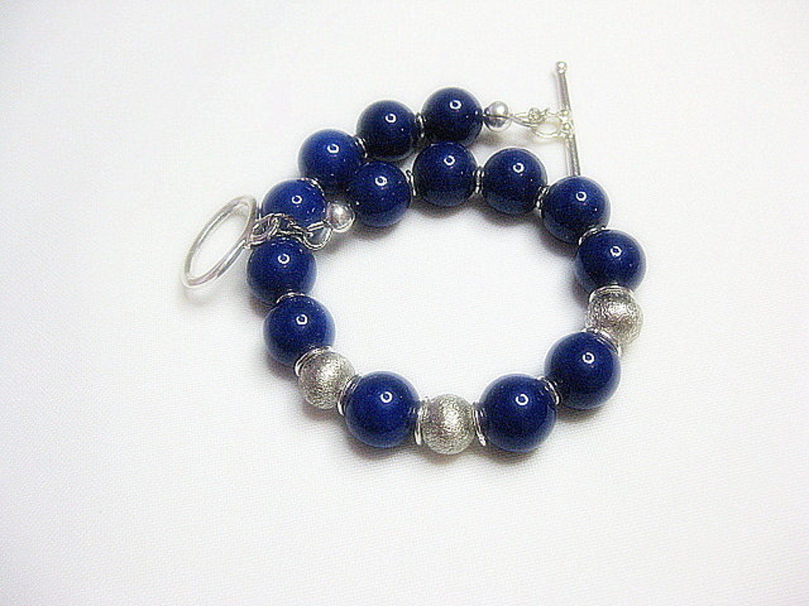Cobalt Blue and Silver Bracelet Etsy