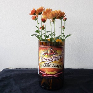 Leinenkugel&#39;s Classic Amber Beer Bottle Planter/Vase/Candle Holder/Catch All Cup For Your Desk