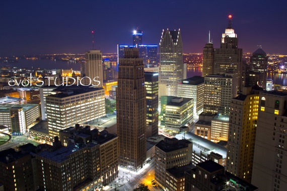 Storybook View Book Tower At Night Downtown Skyline Etsy