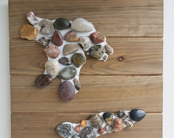 Great Lakes Stones, Fossils and Rocks Wall Art - Lake Michigan 5inx12in - Stones found in Lake Huron and Lake Erie