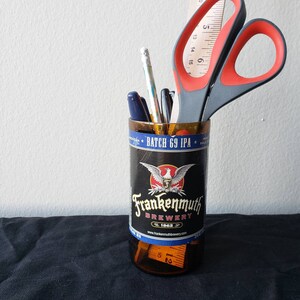 Frankenmuth Brewery Batch 69 IPA Beer Bottle Planter/Vase/Candle Holder/Catch All Cup For Your Desk