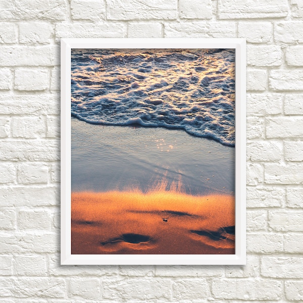 Beach theme decor, Lake Michigan photography, sunset print, beach photography download, digital download photography, beach printable art