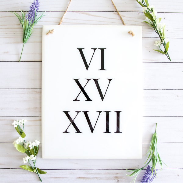 Personalized anniversary gift, roman numerals wedding date sign, custom wedding gifts, roman numerals sign, custom anniversary date sign