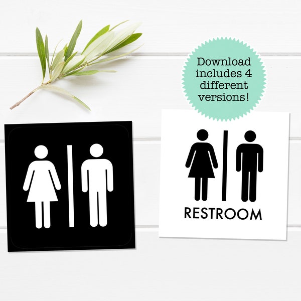 Bathroom Door Signs Printable Etsy Bathroom Door Signs Printable Etsy