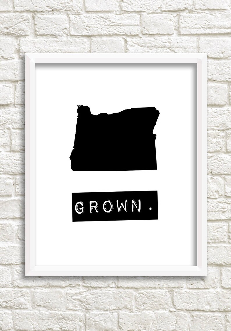 Oregon wall art printable black and white digital download | Etsy