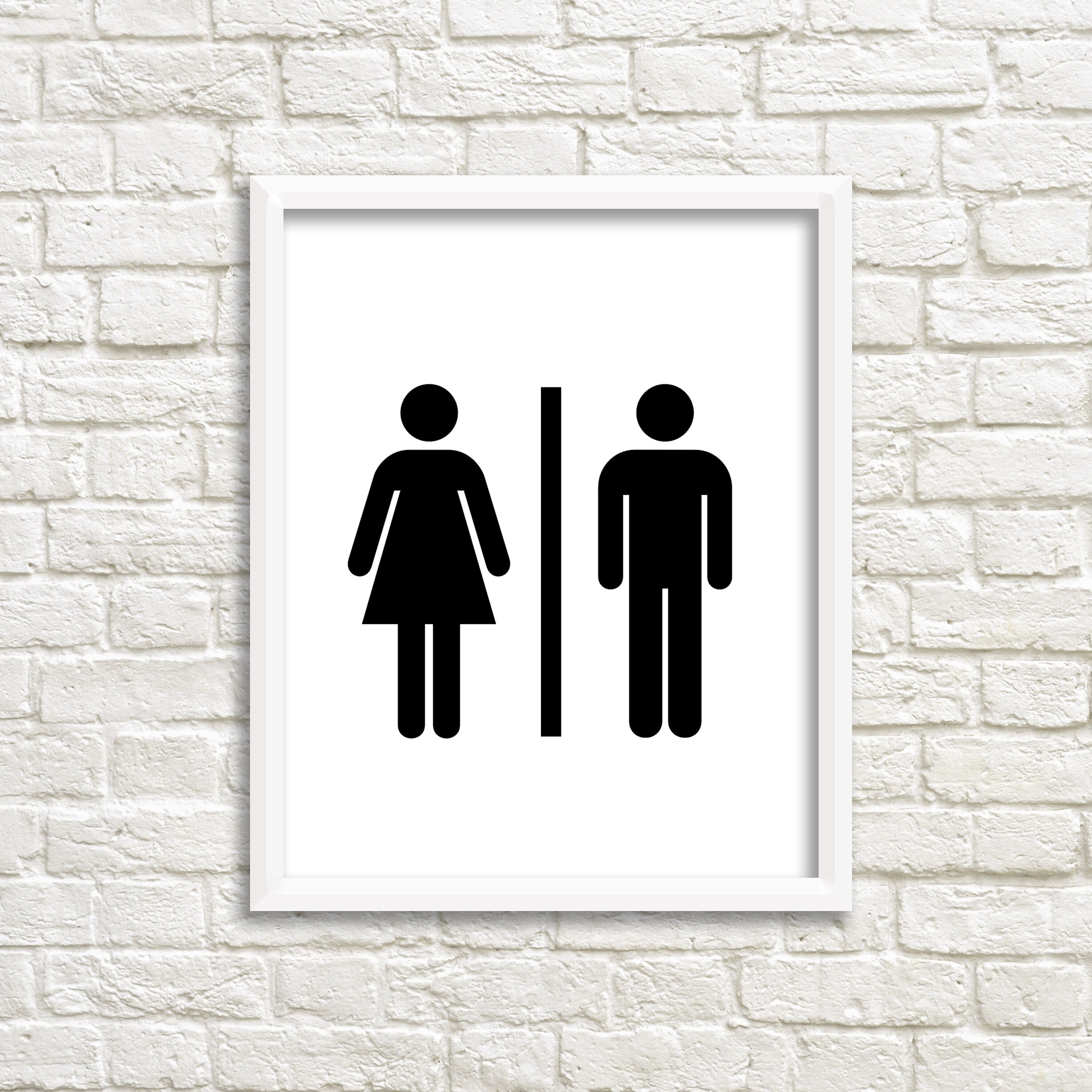 Printable Bathroom Art, Custom Bathroom Door Art, Black and White ...