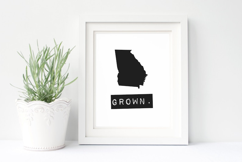 Georgia Wall Art Black and White Print Decor Georgia Sign | Etsy