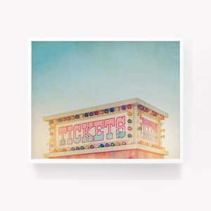 Carnival Ticket Booth Photograph, Colorful Kure Beach Art (Digital Download)