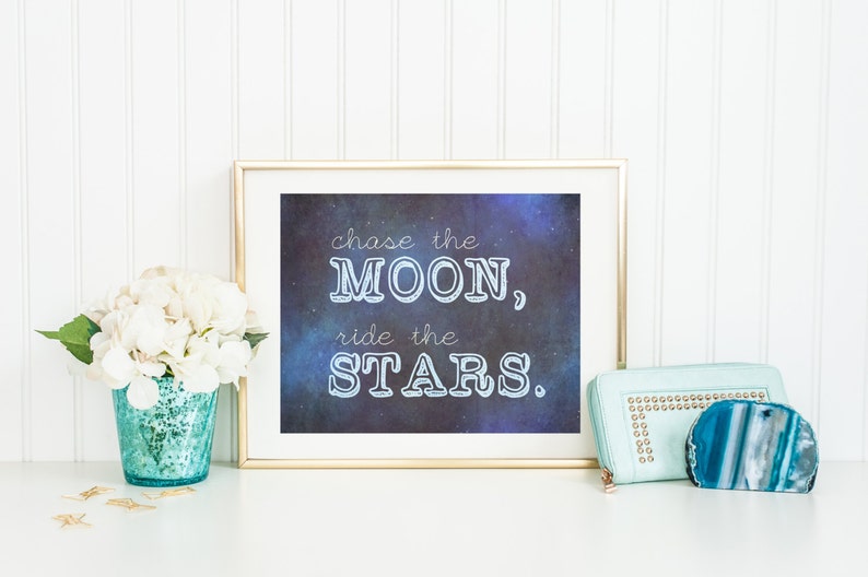 Star quotes moon wall art star printable quotes digital Etsy