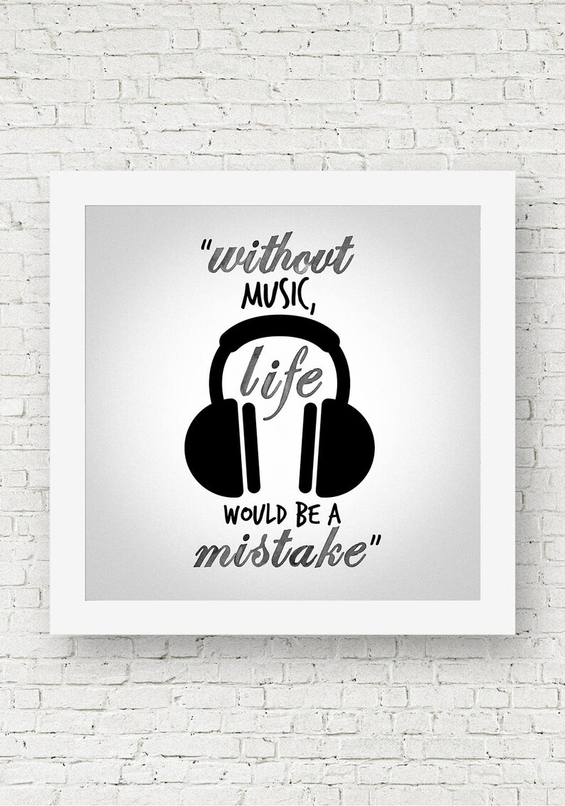 Music wall art quote print gifts for musicians square Etsy