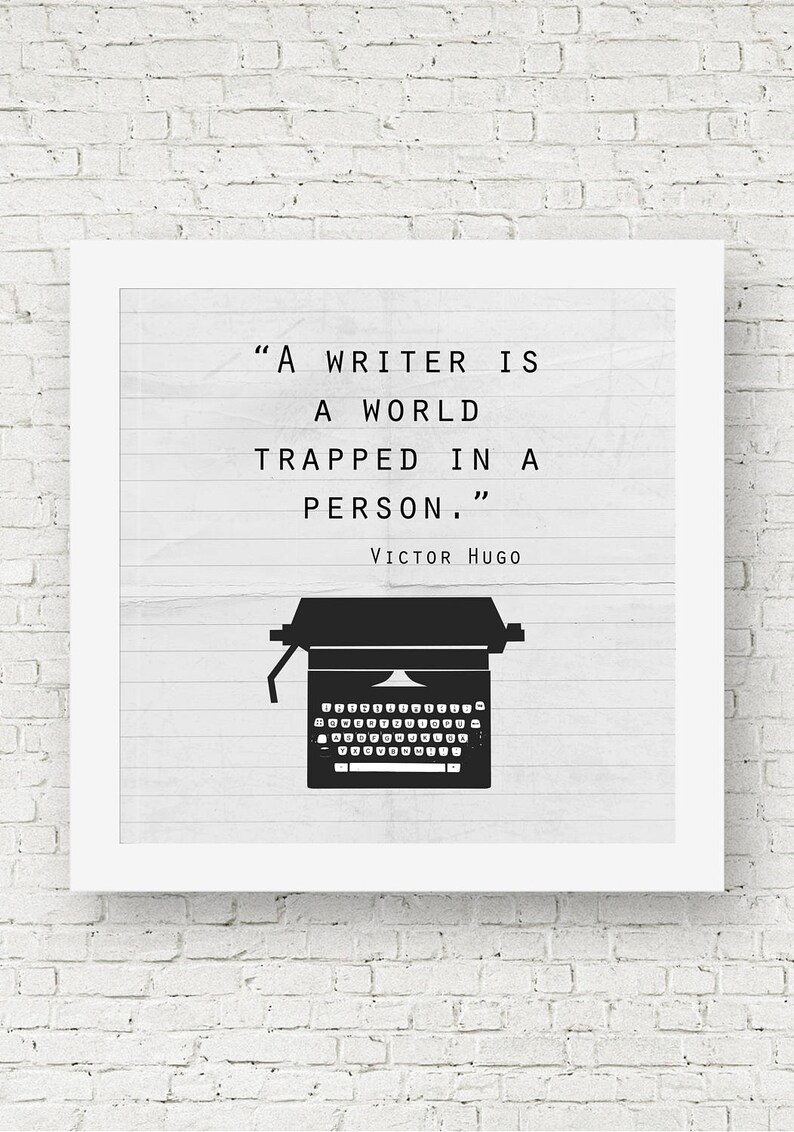 Typewriter Prints Gifts for Writers Victor Hugo Quote Etsy