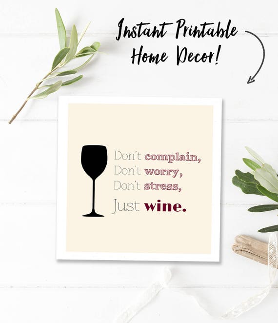 Gifts For Wine Lovers Wine Quotes Bar Printable Quotes Etsy
