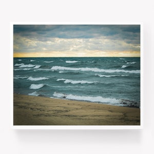 Lake Michigan prints, beach photo download, coastal wall art, Saugatuck Michigan beach printable photography digital download, beach sunset image 1