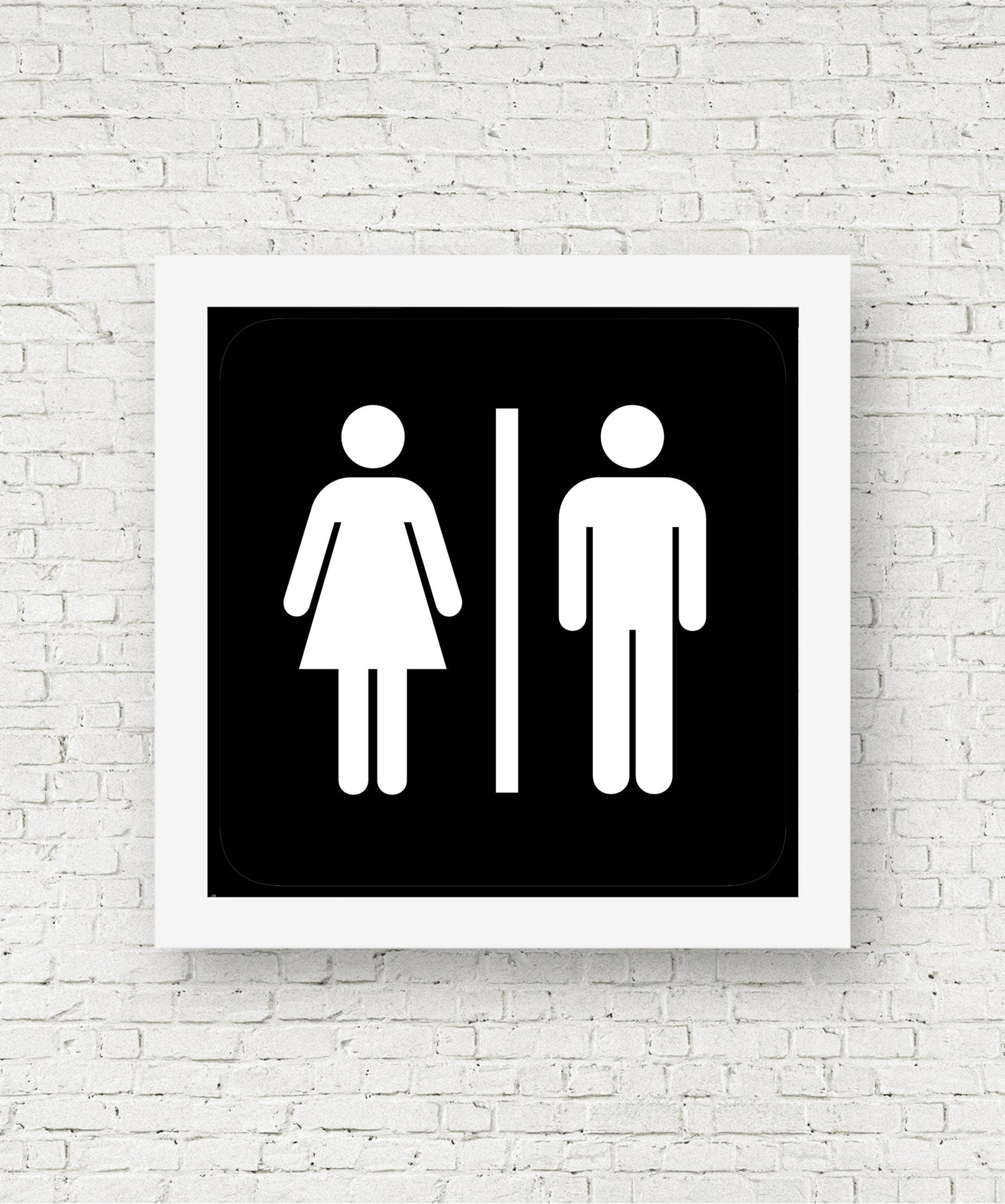 Unisex Restroom Sign Black and White Bathroom Printable Sign | Etsy