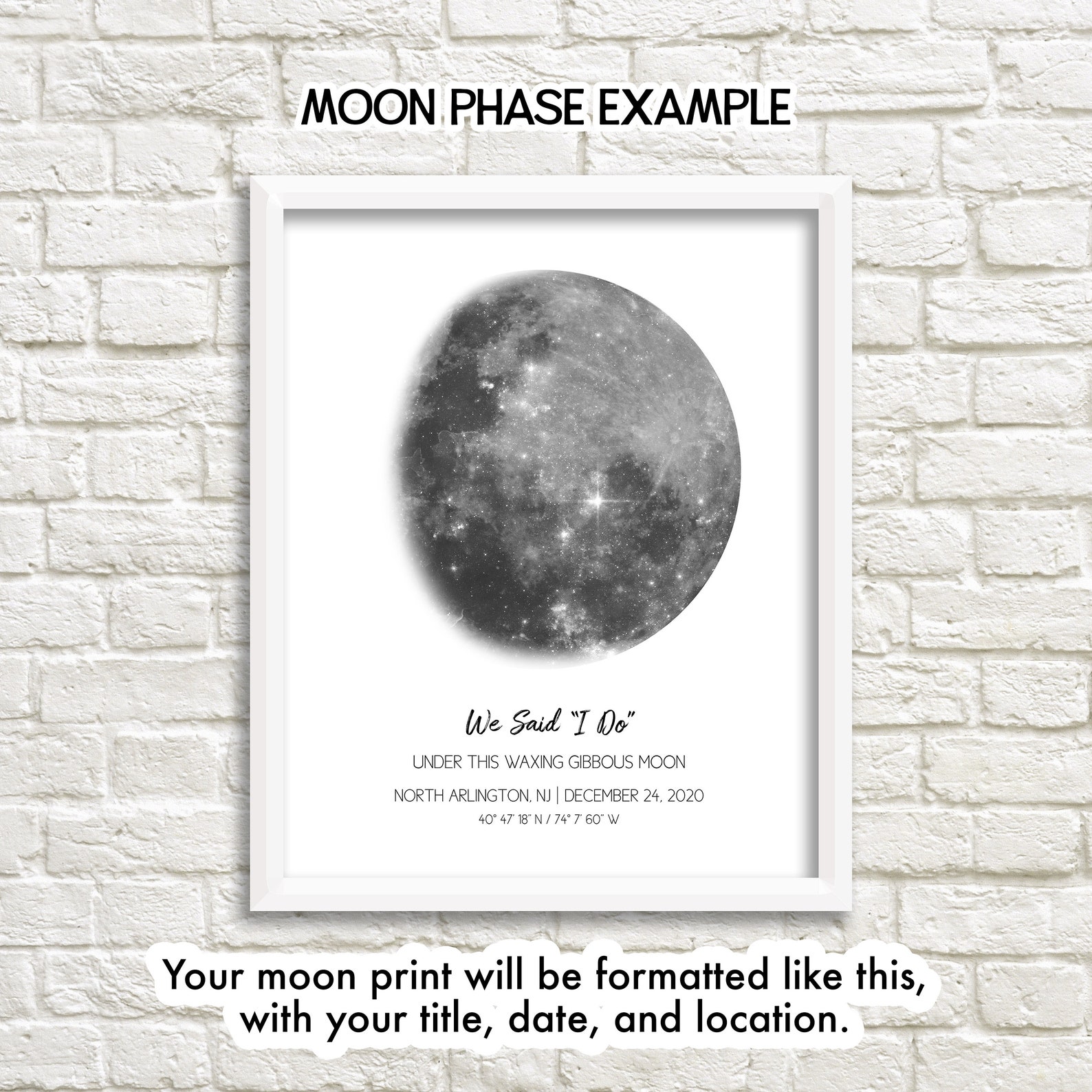 Personalized Gift Custom Star Map Download Moon Phase Print - Etsy