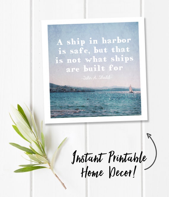 Nautical quote wall decor inspiring wall art ocean art boat Etsy