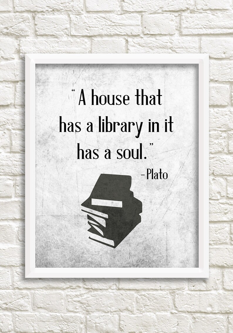 Book Lover Gift Library Wall Decor Gifts for Readers Black Etsy