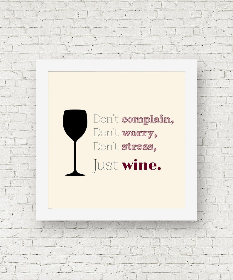 Wine wall art quotes wine sayings wine lover gift wine Etsy