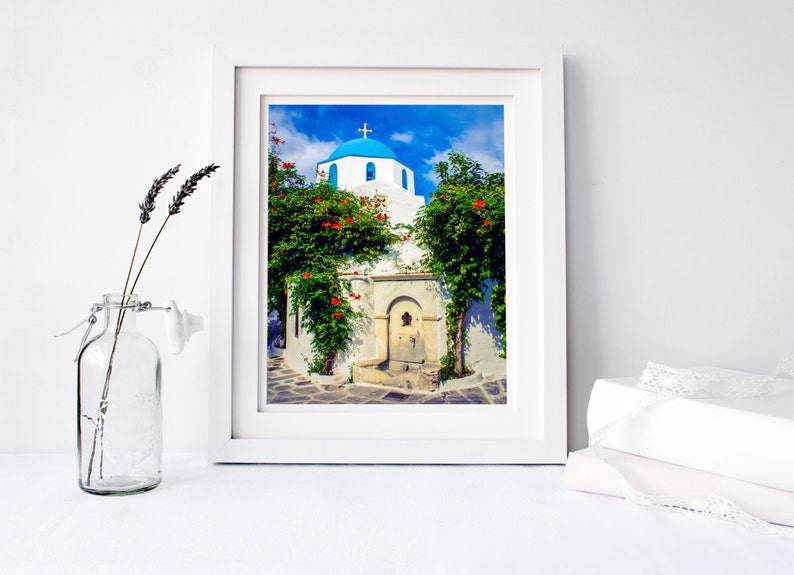 Greek church photography Greece photos travel prints Paros Greece wall art photography Greek decor Greek islands church print