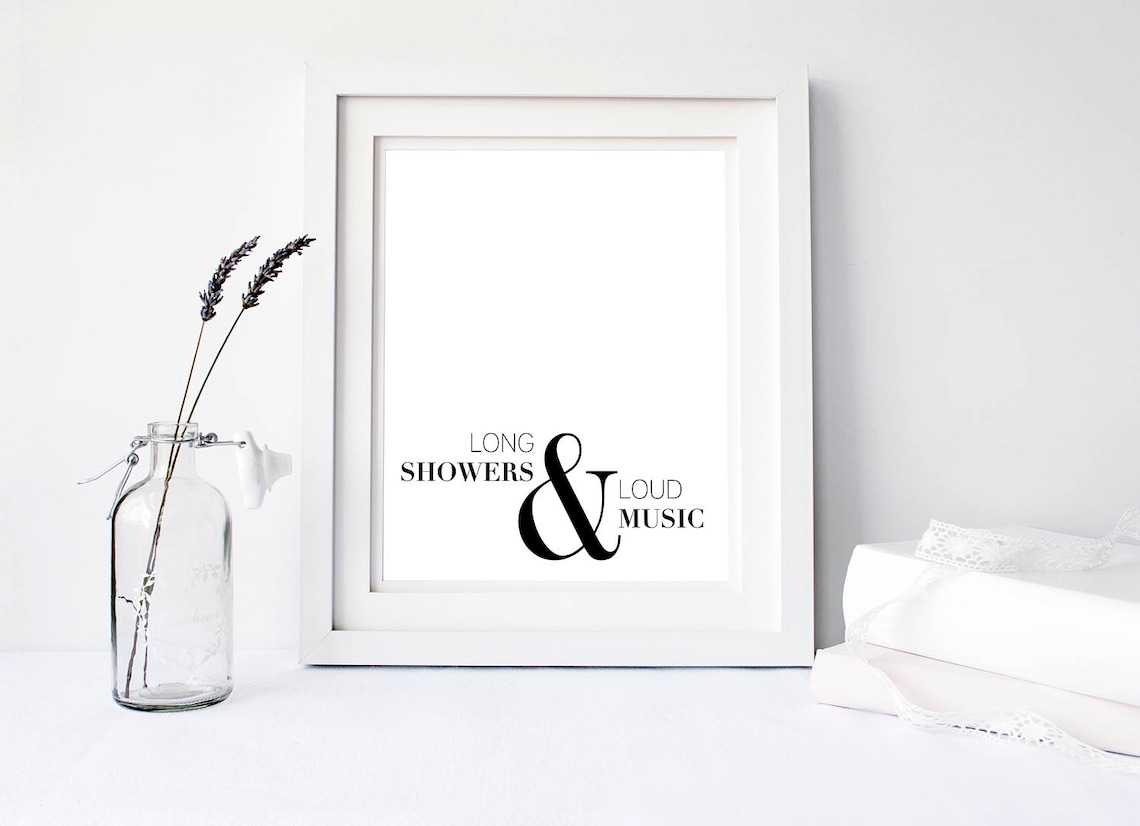 Bathroom Wall Art Black White Printable Minimalist Bathroom - Etsy