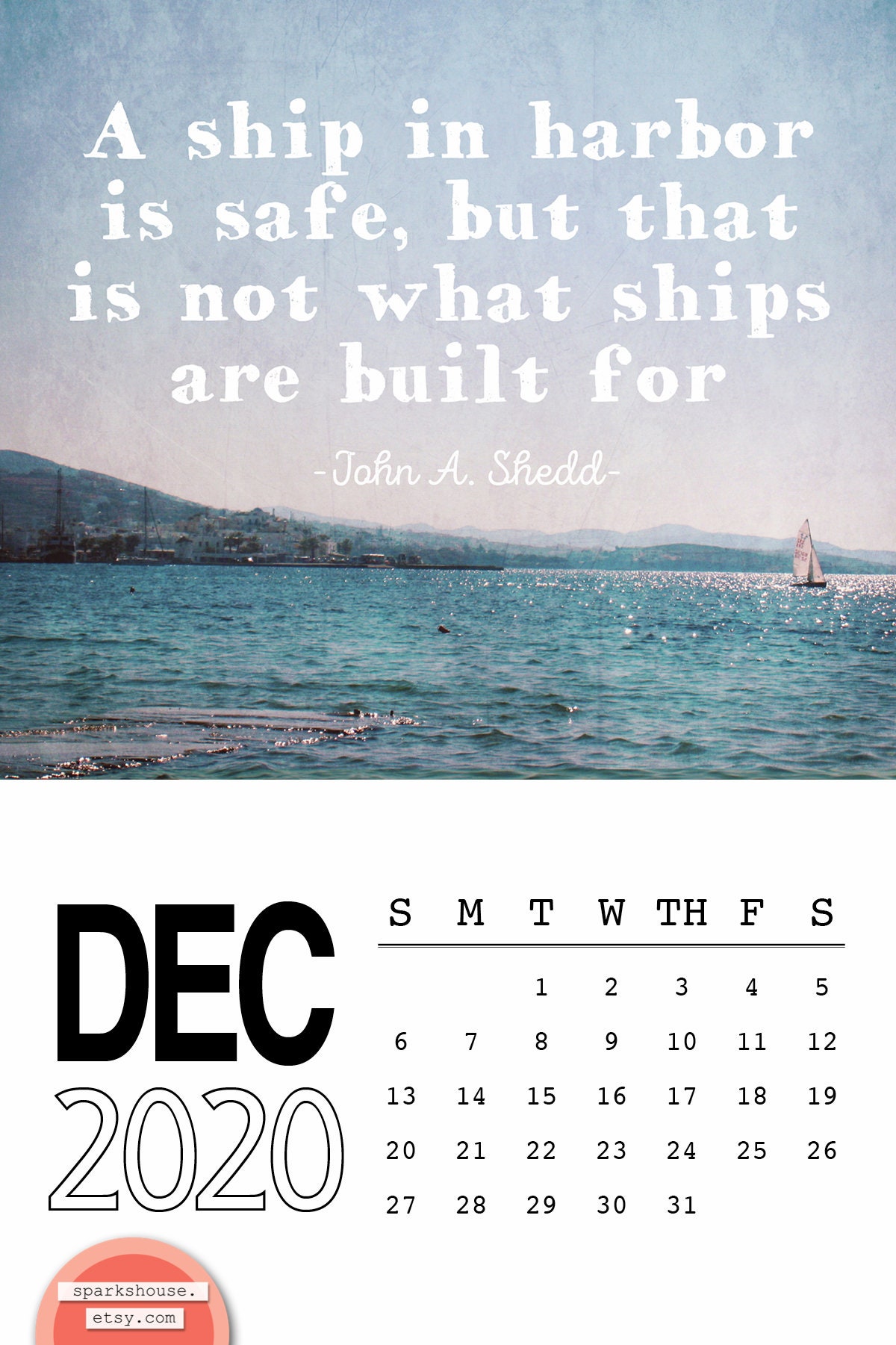 Inspirational calendar 4x6 desk calendar quotes calendar Etsy