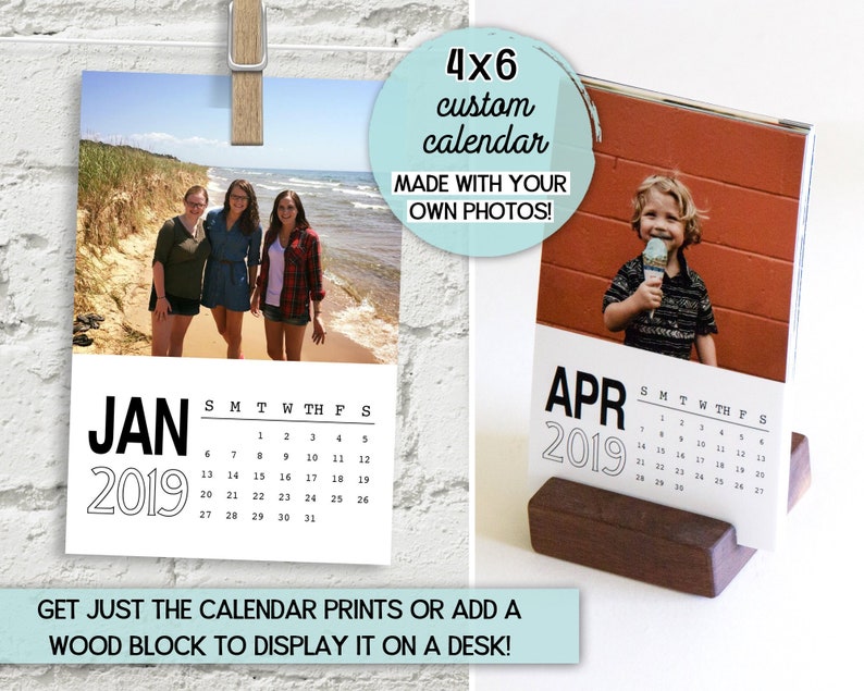 4x6 Desk Calendar Custom 2019 Personalized Etsy