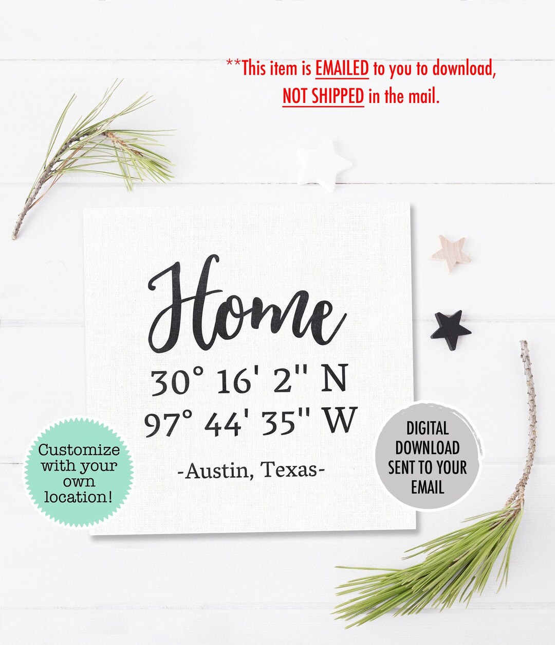 Latitude Longitude Printable Custom Coordinates Print Home - Etsy