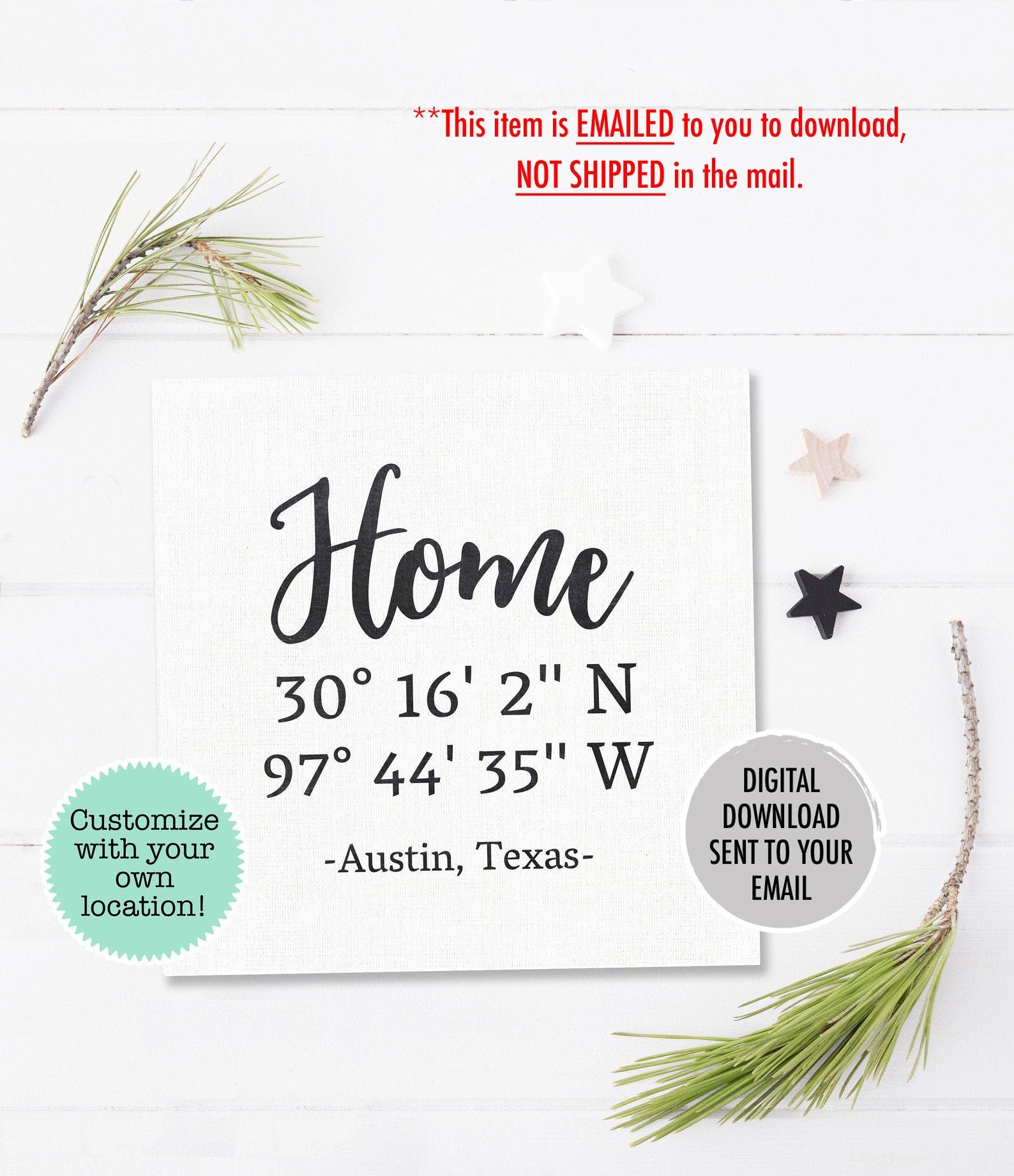 Latitude Longitude Printable Custom Coordinates Print Home - Etsy