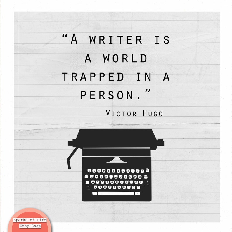 Typewriter Prints Gifts for Writers Victor Hugo Quote Etsy