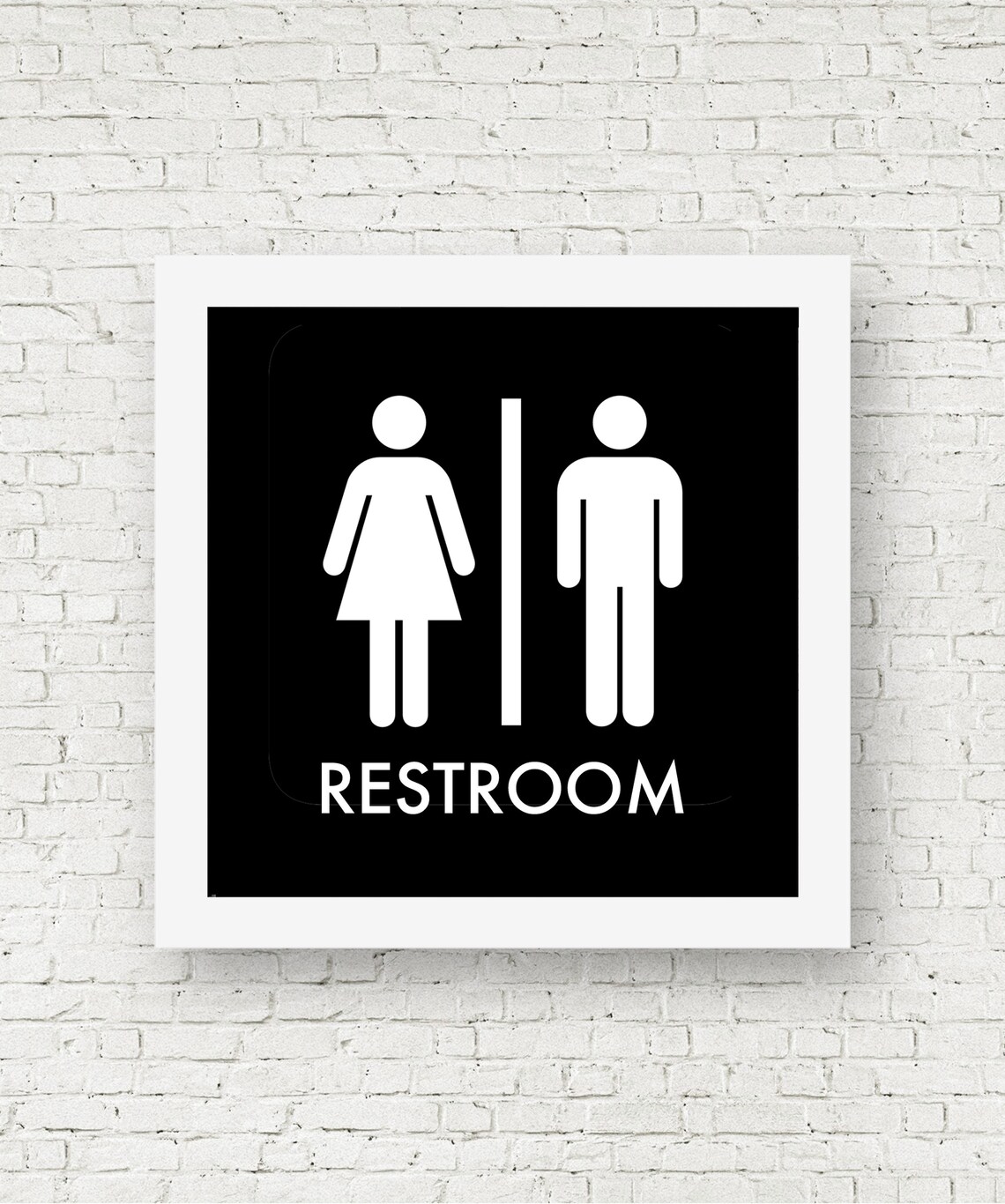 Unisex Restroom Sign Black and White Bathroom Printable Sign | Etsy