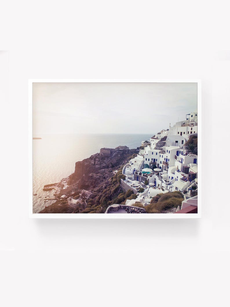 Santorini Greece wall art prints, travel photography, printable photograph Greece print, Greece photography digital download landscape photo image 1