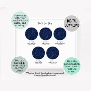 Angepasste Sternkarte digitaler Download, druckbare Sternenkarte personalisiertes Geschenk Hochzeitsgeschenk, personalisiertes Geschenk für Eltern