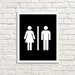 Printable Bathroom Art Custom Bathroom Door Art Black and - Etsy