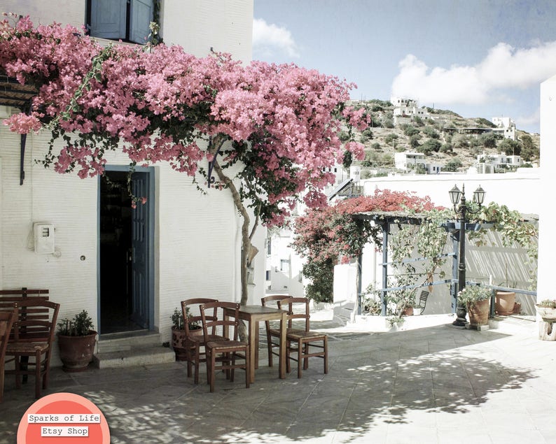 Printable photography, digital download photography, Greece wall decor, travel photography download, bathroom wall art, Paros Greece print image 3
