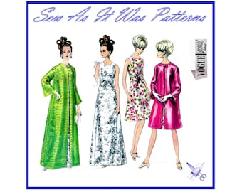 Vogue Special Design 6968 Dress Evening Clutch Coat Cocktail Sleeveless Bell Sleeve 1960s Vintage Sewing Pattern Size 14 Bust 34" 87cm