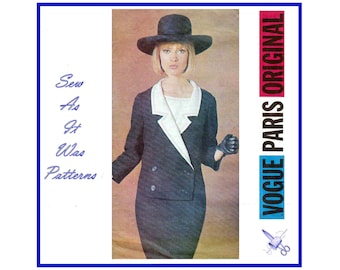 FF Vogue 1376 Paris Original Jacques Heim Mock Double Breasted Dress 1960s Unused Vintage Sewing Pattern Size 14 Bust 34" 87cm