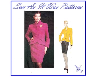 FF Vogue 1842 1990s Shaped Hem Jackets Mini Skirt Sewing Pattern Paris Original Emanuel Ungaro Sizes 14 16 18