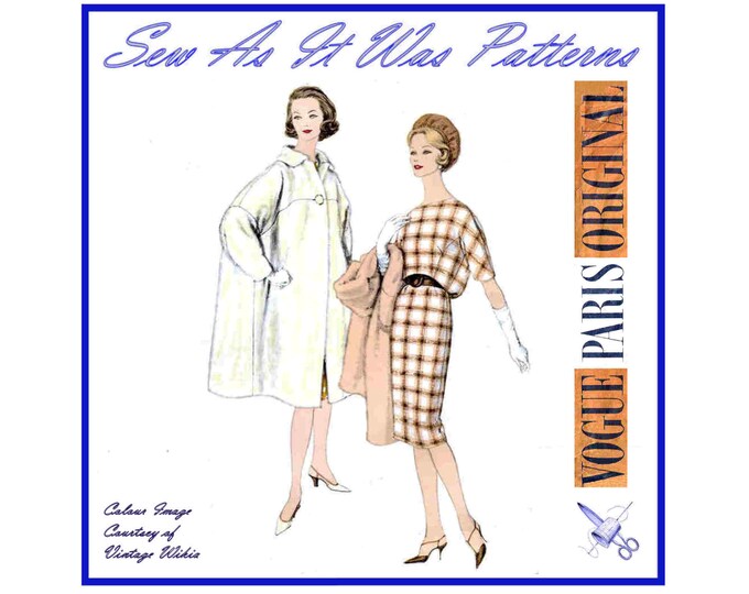 1950s Vogue 1450 Paris Original Guy Laroche Blouson Dress, Kimono ...