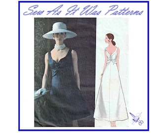 1970s Vogue 2421 Couturier Design Belinda Bellville Lace Up Bodice Empire Sleeveless Evening Dress Vintage Sewing Pattern Size 12