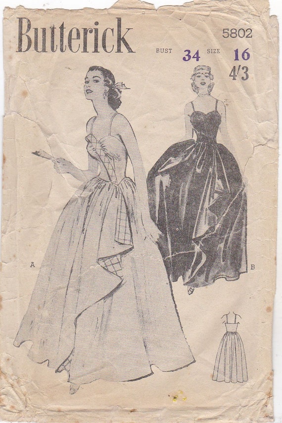 Seltene 1950er Jahre Ff Unbenutzt Butterick 5802 Strap Mieder Etsy