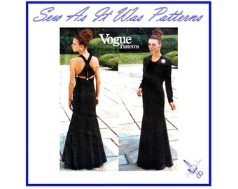 FF Vogue Designer Original 1884 Bellville Sassoon Dress Evening Crop Bolero Jacket 1990s Vintage Sewing Pattern Size 8 10 12 Bust 31 32 34"