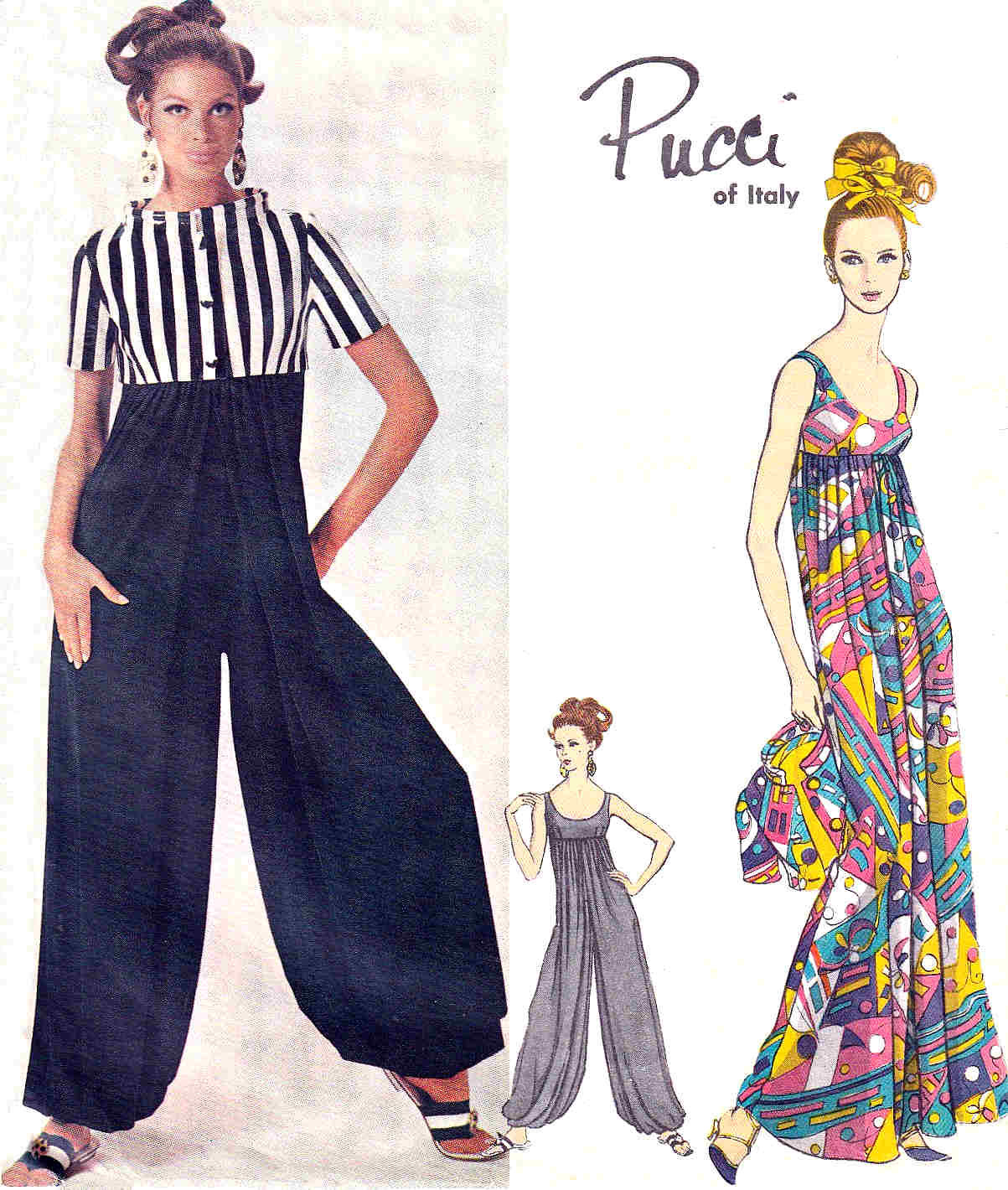 Pucci Sewing Pattern FF Vogue 1692 1960s Couturier Design Pucci Sleeveless Empire Waist ...