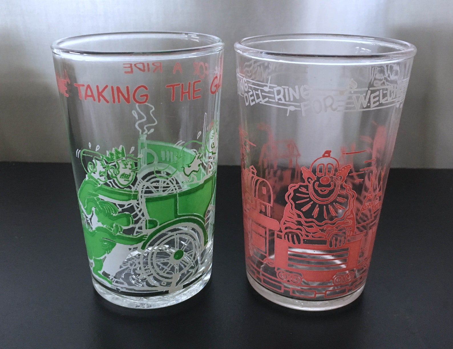 Welch's Vintage Jelly Glasses Set of 2 USA Made Etsy