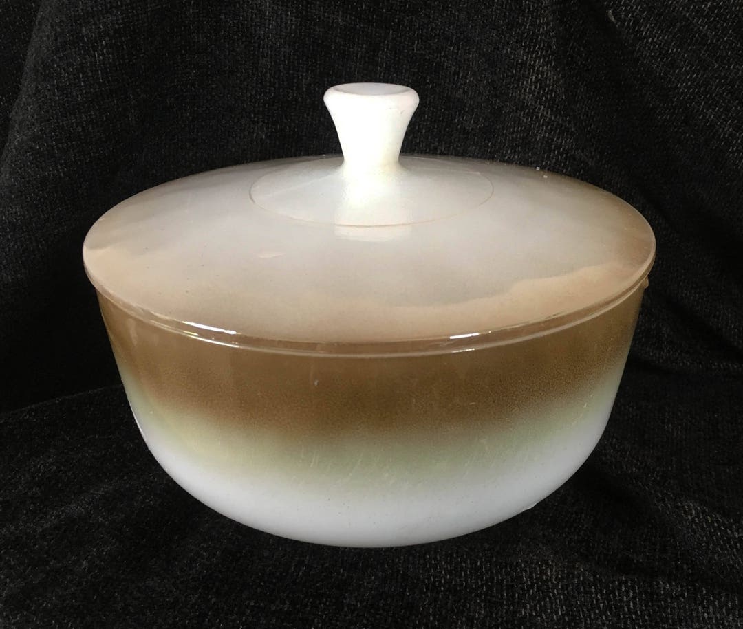 Federal Glass Heatproof Covered Bowl USA Made Etsy
